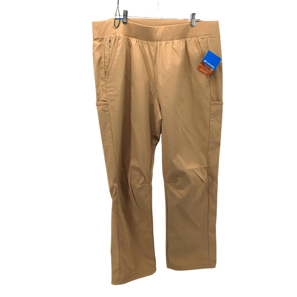 NWT Columbia Trail Straight Leg Active Pants Women XXL Canoe Tan Hiking Travel